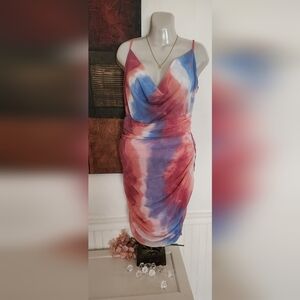 Pink blue dress
